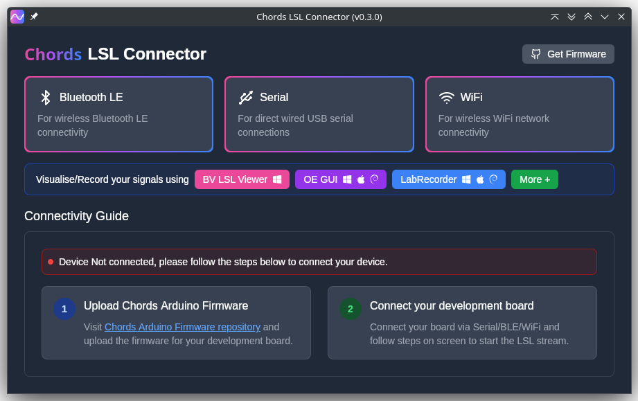 Chords LSL Connector Landing Page
